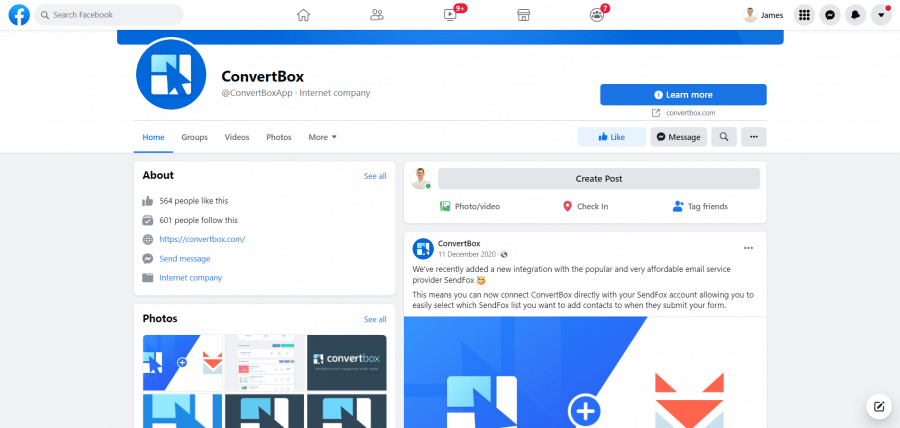 ConvertBox Facebook Page