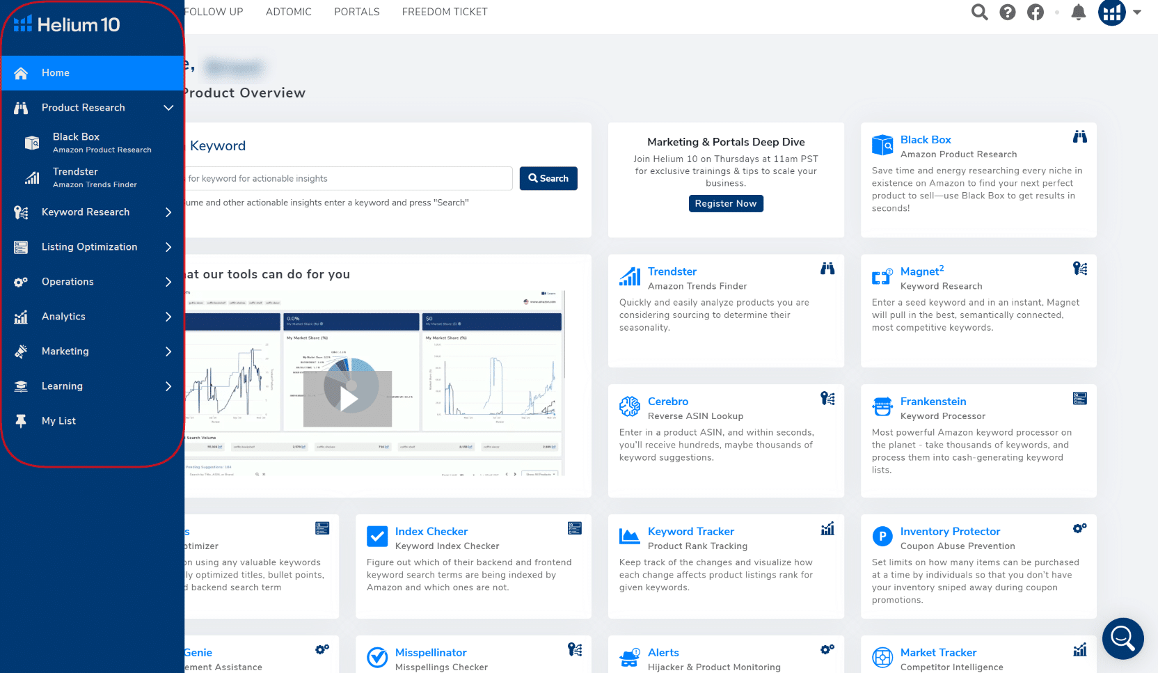 Helium-10-dashboard