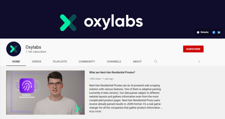 Oxylabs Youtube Channel