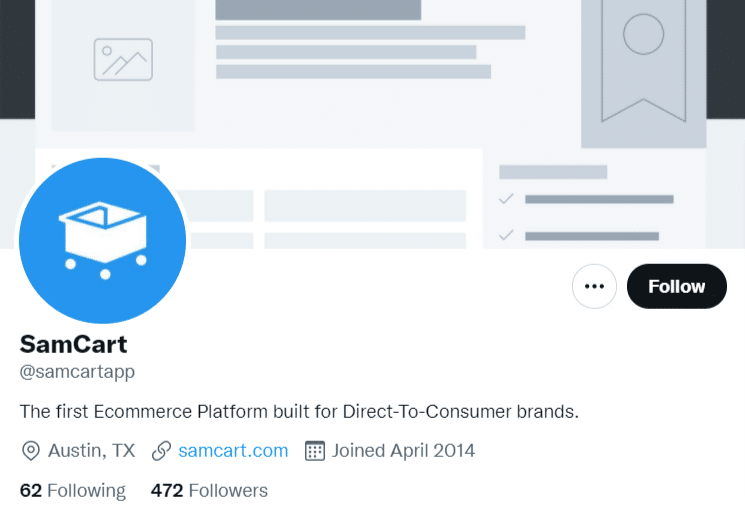 SamCart Twitter Profile