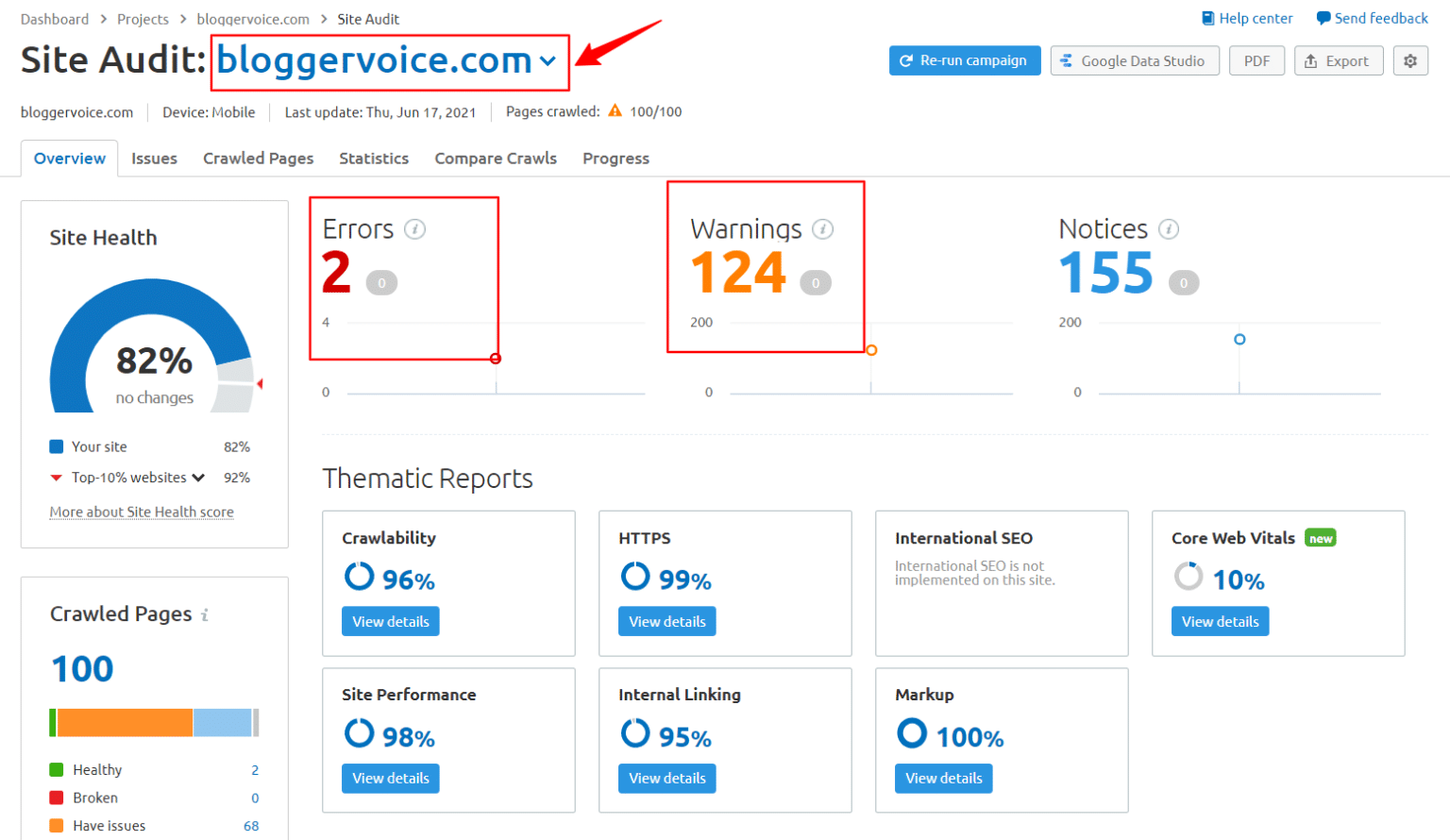 semrush on page seo checker change google search targeting