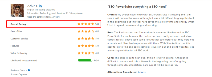 seo-powersuite-rating-on-Capterra-website