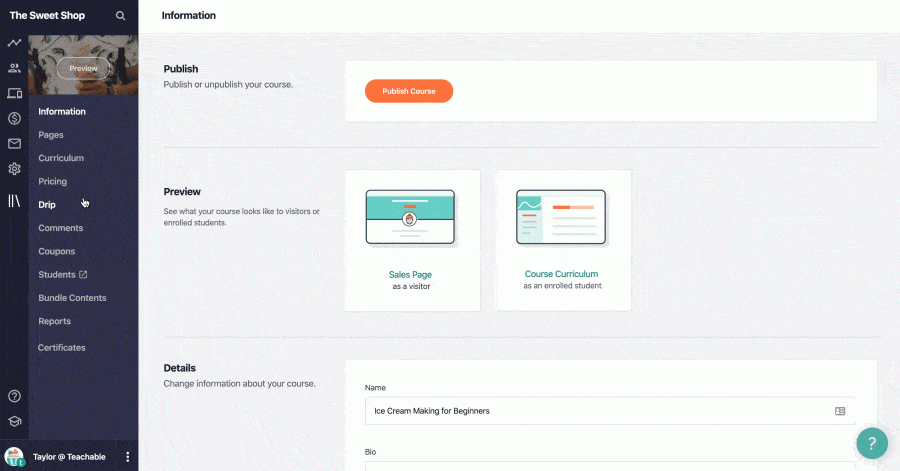 How To Drip Content On Teachable