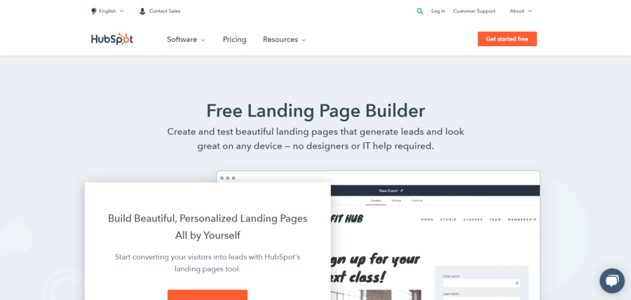 HubSpot's Landing Page Builder