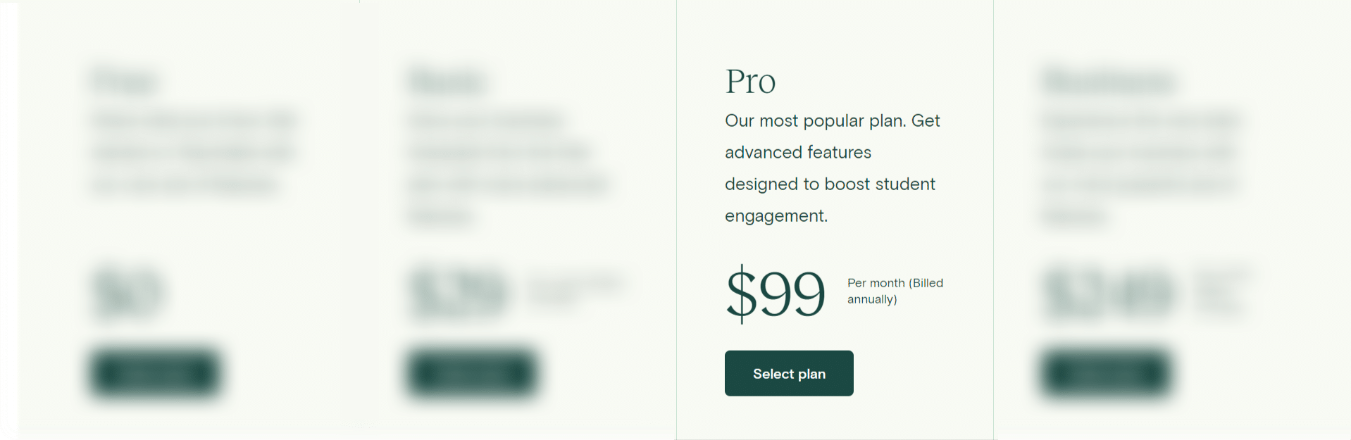 Pro Teachable Pricing plans