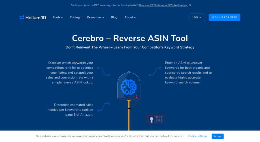 Helium 10 cerebro for keyword research