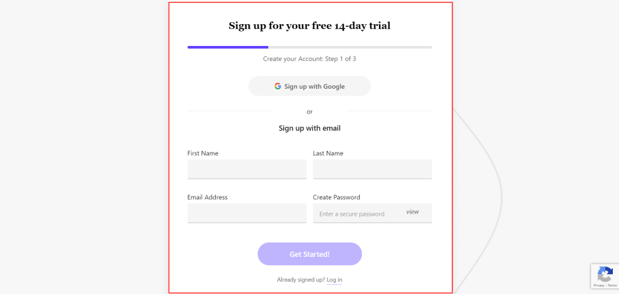 Leadpages Signup page