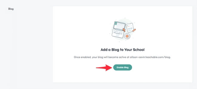 Teachable blog feature