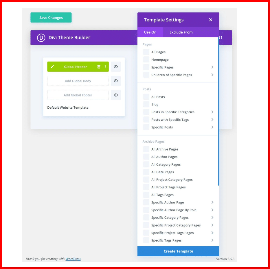 Divi-Theme-Review-global templates