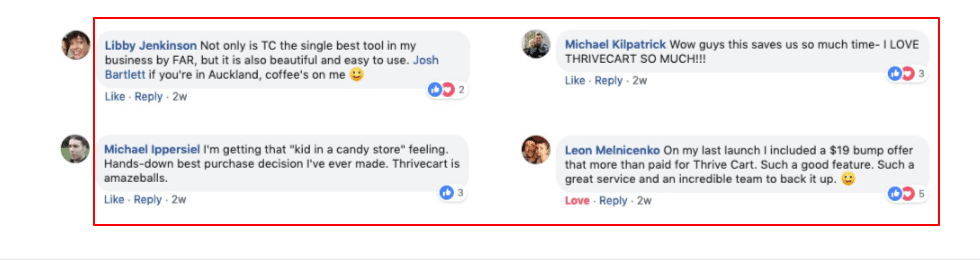 Thrivecart-Facebook-Reviews