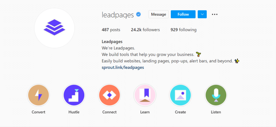 Leadpages Instagram Profile