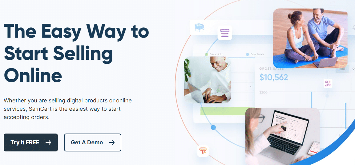samcart vs clickfunnels - samcart home page