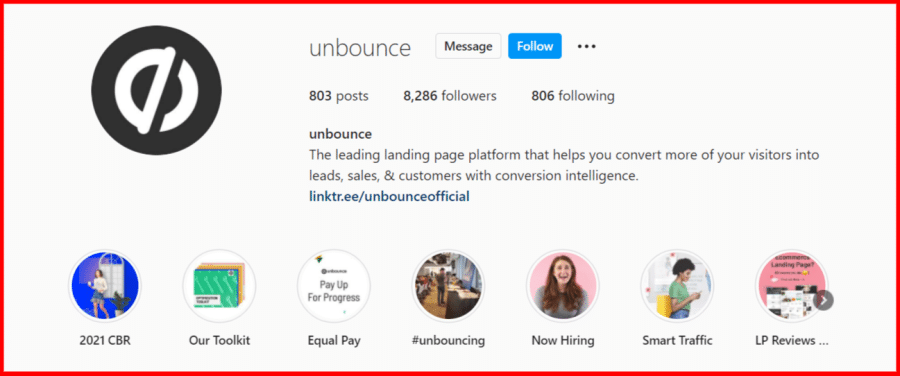 Unbounce Instagram Profile