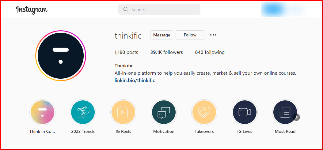 Thinkific-Instagram-Profile