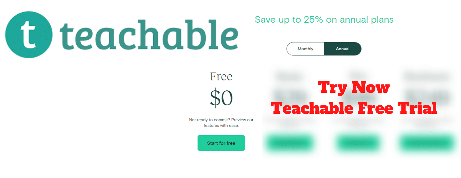 Try Teachable Free Trial