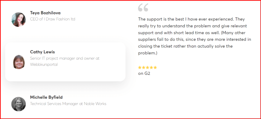 LearnWorlds Customer testimonials on G2