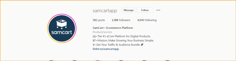 SamCart Instagram Page