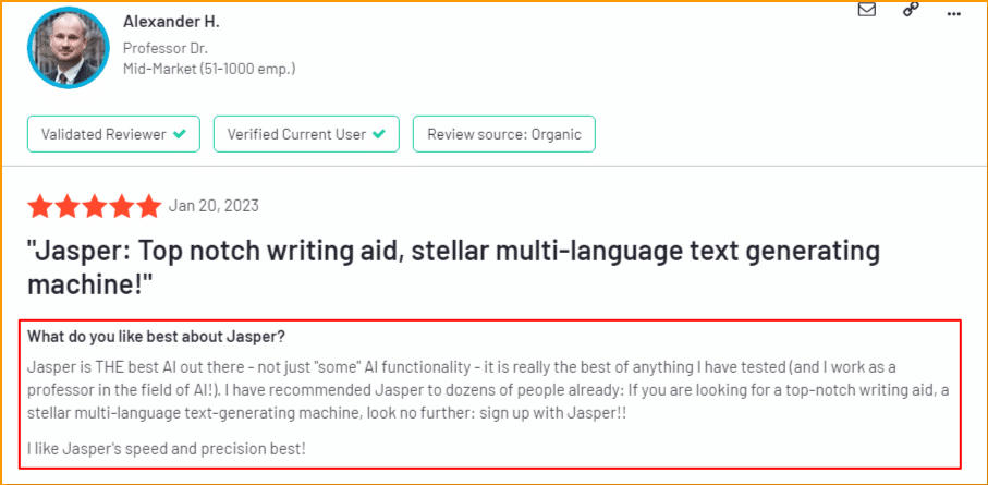 Jasper AI Customer Reviews