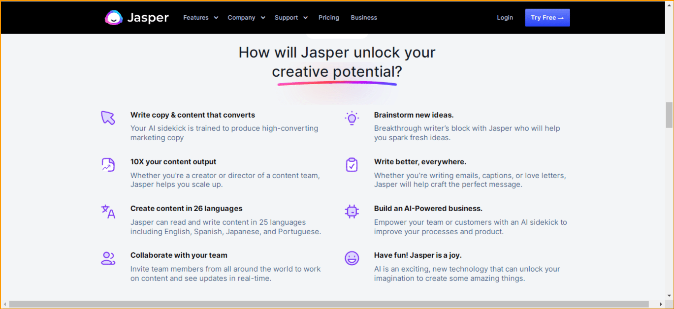 Jasper AI Key Features