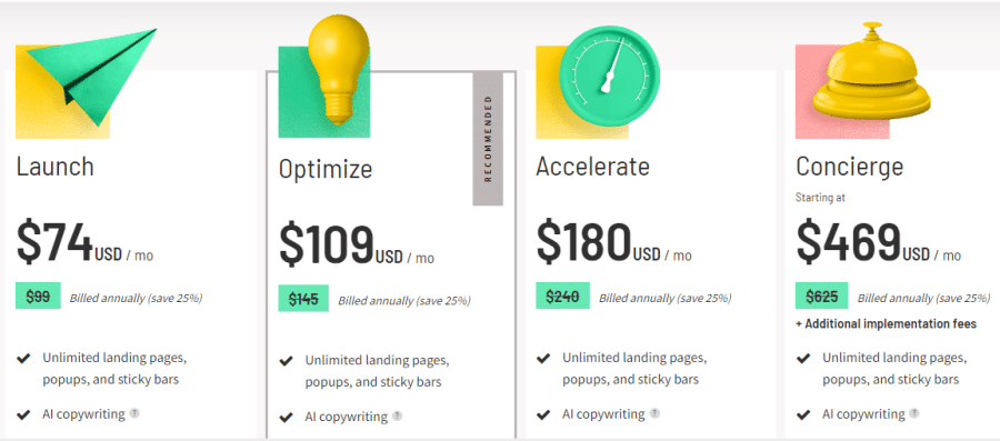 Unbounce pricing deals