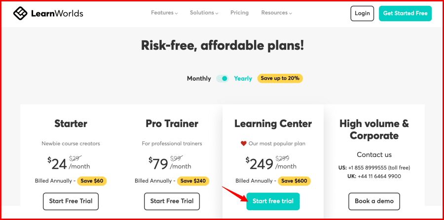 LearnWorlds-Pricing-plans