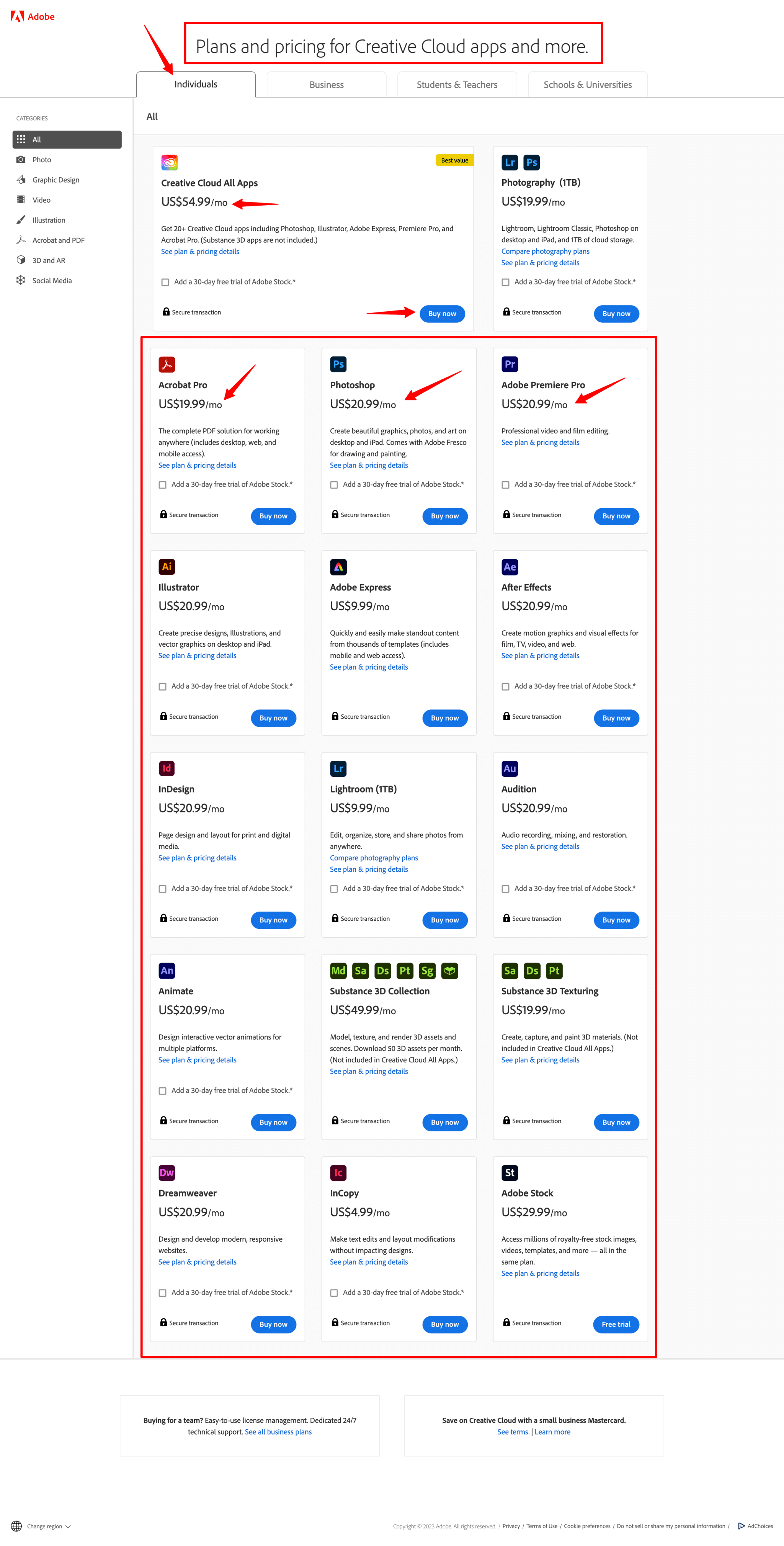 Adobe-Pricing-Plans