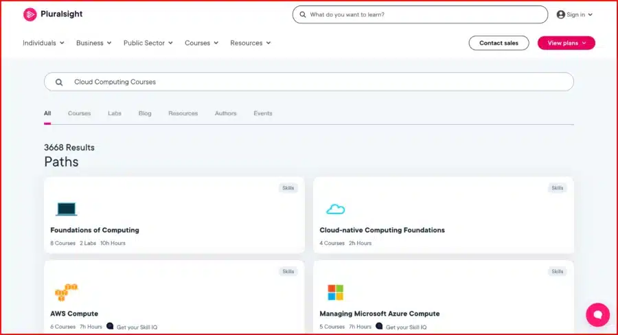 Pluralsight Cloud Computing Courses