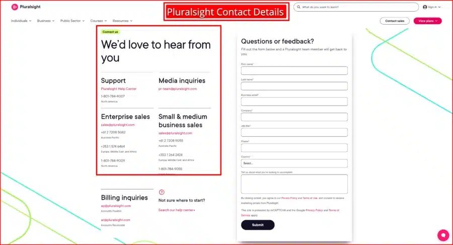pluralsight contact details