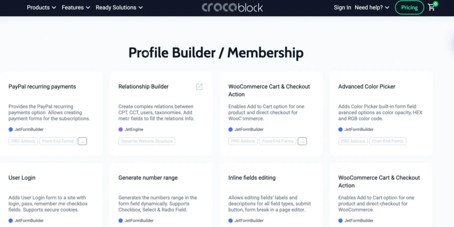 crocoblock profile builder
