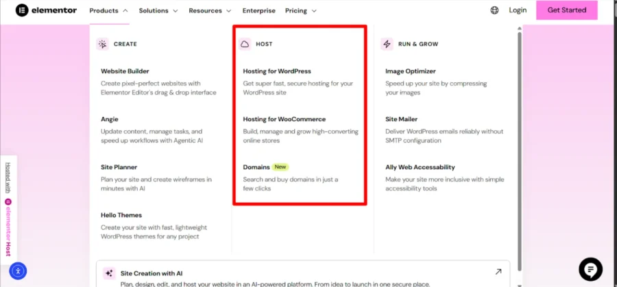 elementr hosting products
