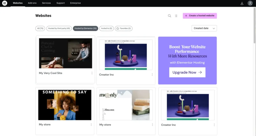 elementor my dashboard
