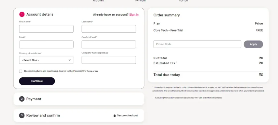 pluralsight account details