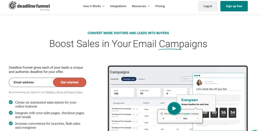 deadline funnel home page