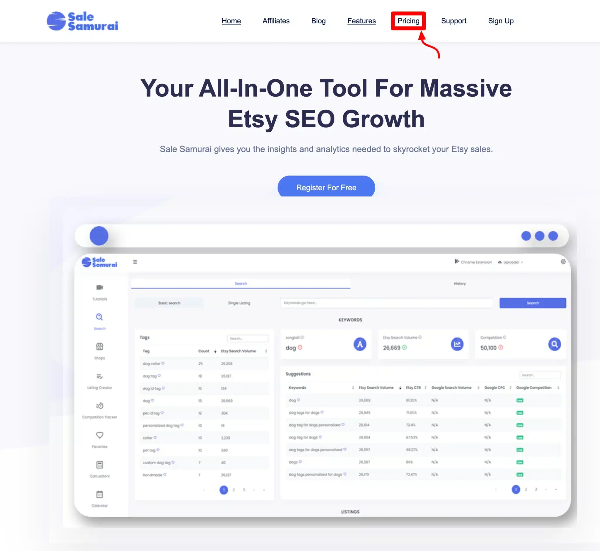 sale samurai pricing option