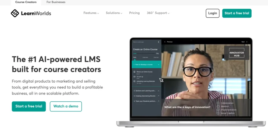 learnworlds home page
