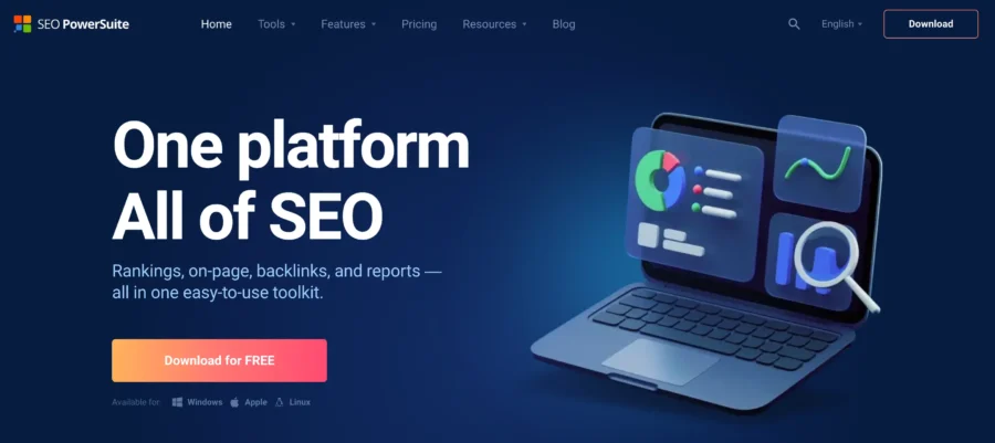 seo powersuite homepage