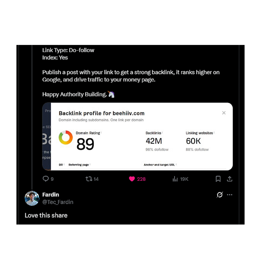 testimonial of Fardin