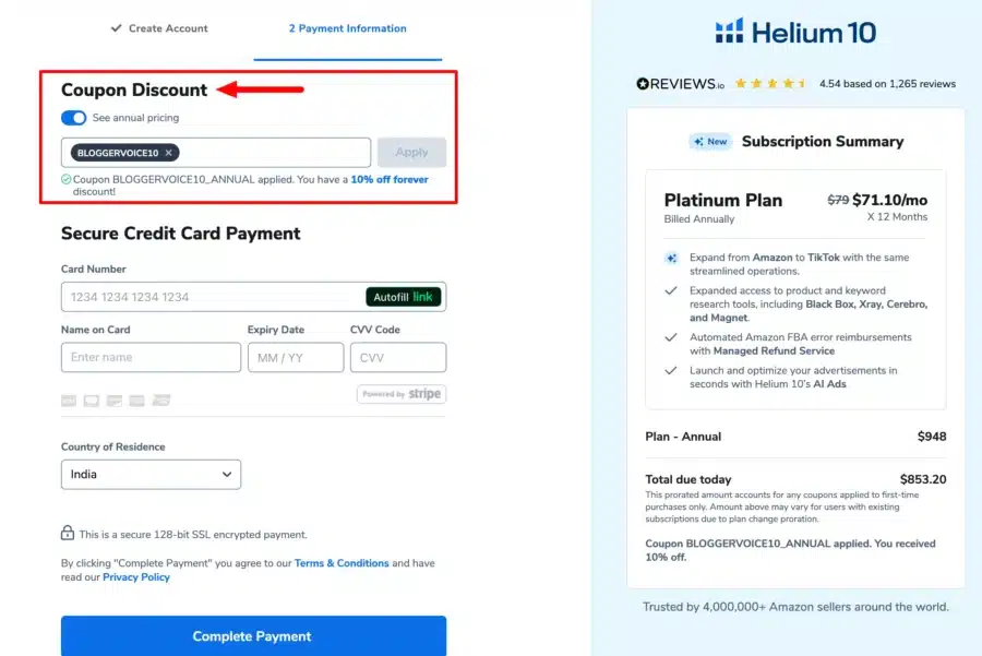 helium 10 coupon box